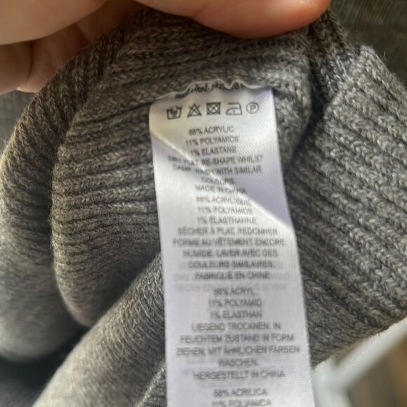 French Connection Long Sleeve Sweater Mini Dress in Gray Size Medium NWT - Picture 8 of 8